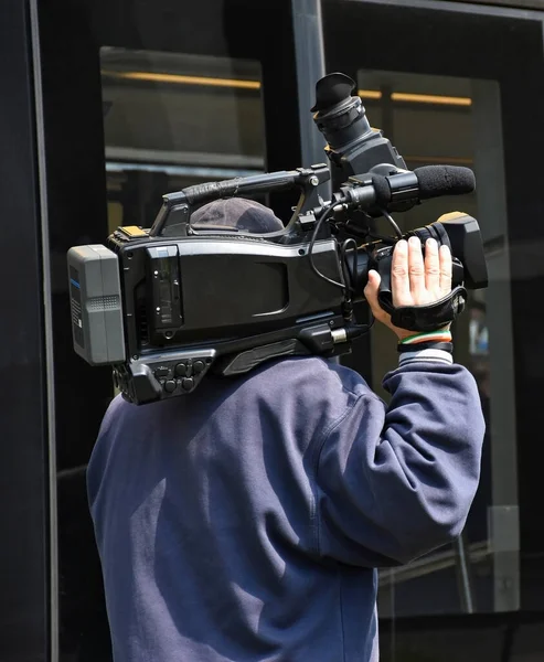 Cameraman Ação Rua — Fotografia de Stock