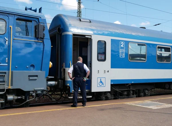 Train Voyageurs Quai Gare — Photo