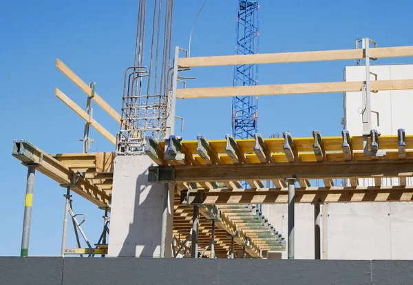 Construção Novo Edifício Apartamentos — Fotografia de Stock