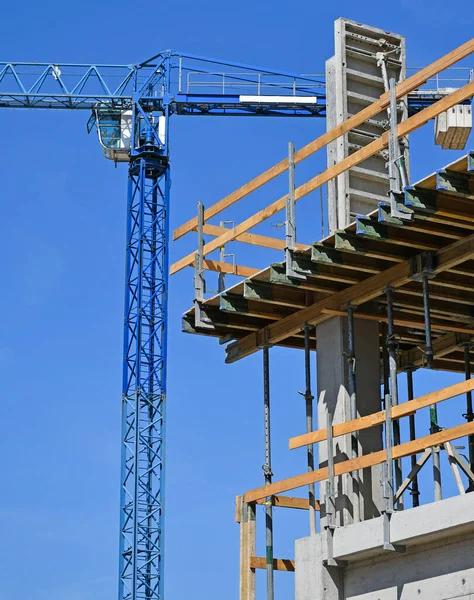 Guindaste Torre Canteiro Obras — Fotografia de Stock