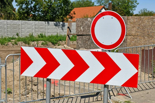 Road Barrière Aanleg Van Wegen — Stockfoto