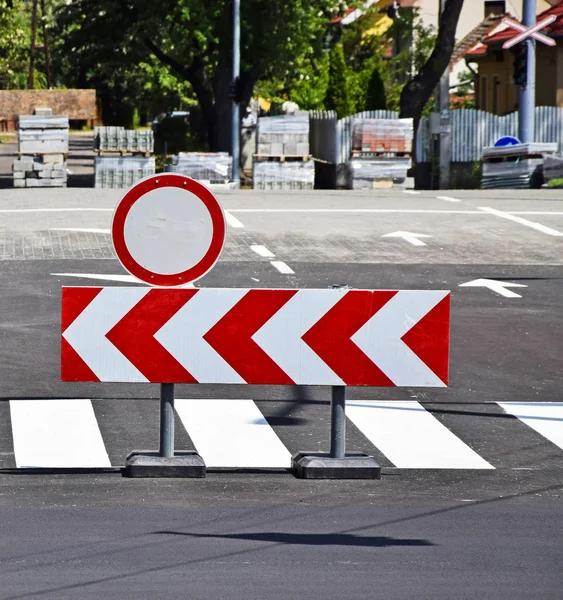 Barrier at the road construction — Stock Photo, Image