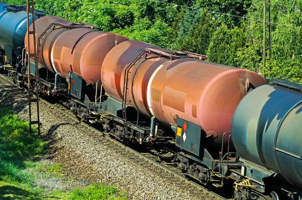 Oil transporter railway carriages Stock Image