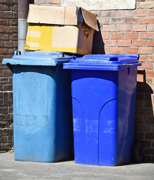 Large garbage cans stock photo. Image of blue, container - 99659064