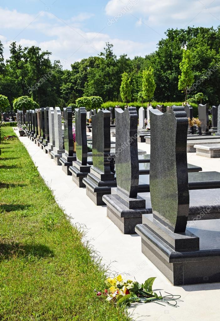 Tombstones in the cemetery