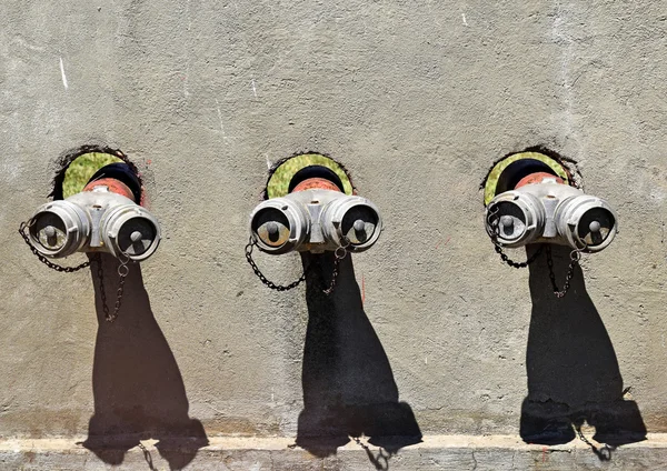 Conectores de tubulação dos hidrantes de fogo — Fotografia de Stock