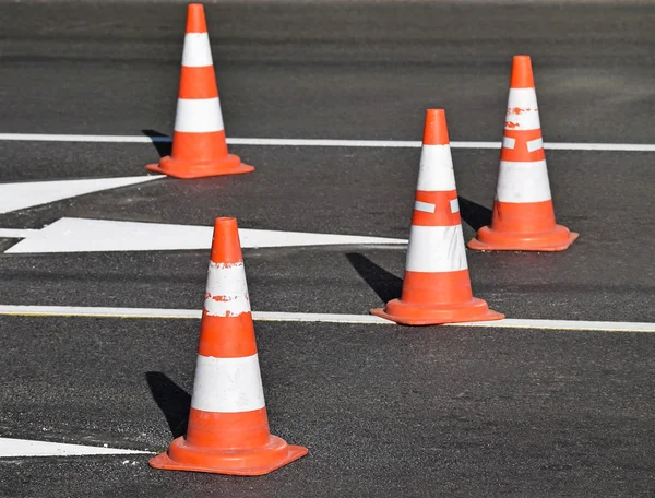 Traffic cones on the street — Stock Photo, Image