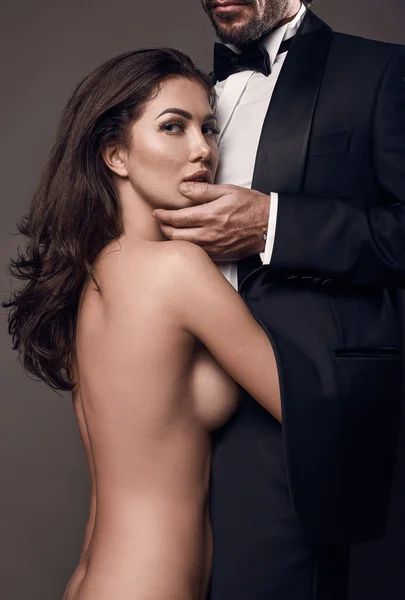 Moda portre Studio zarif seksi Çift