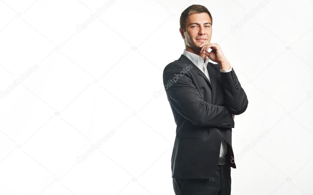 young business man on white background