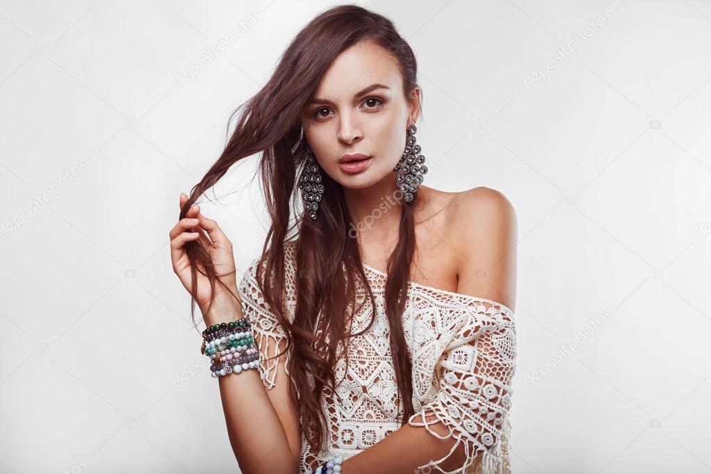 Beautiful young hippie woman