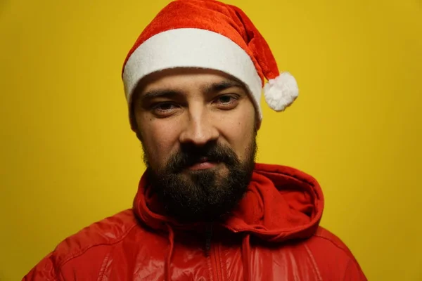 Portret Portret Van Een Moderne Kerstman Een Close Isoleer Een — Stockfoto