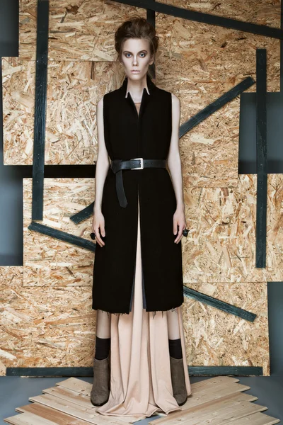 Şık elbiseli güzel moda kız farklı pozlar gösterilen. Güzellik, Stil, moda.