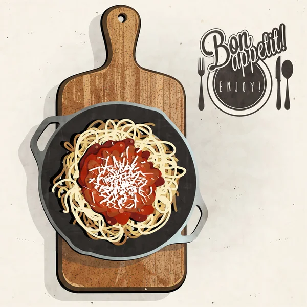 Retro vintage tarzı spagetti — Stok Vektör