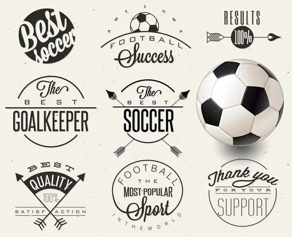 Coleção de emblema de futebol estilo vintage retro — Vetor de Stock