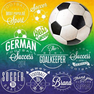 Retro vintage tarzı futbol amblemi koleksiyonu.