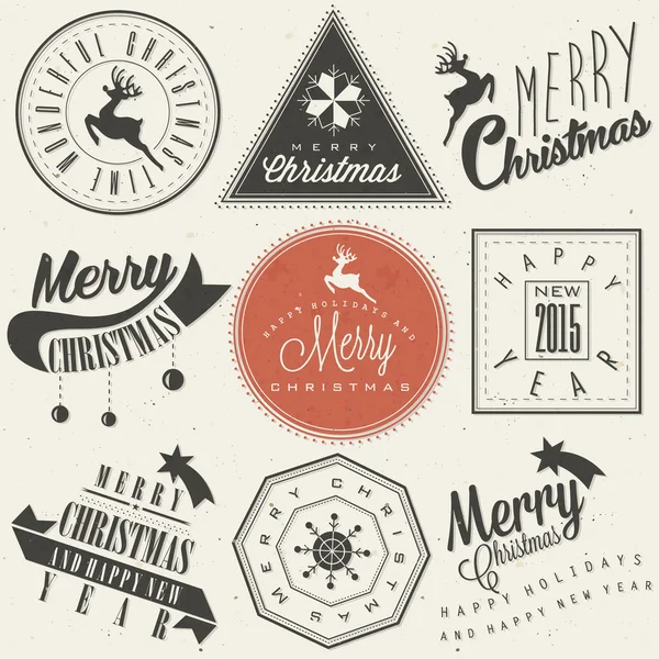 Kerstmis decoratie collectie voor briefkaarten en andere kerst ontwerp. — Stockvector