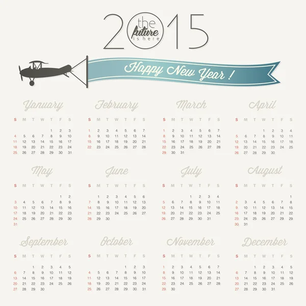 Calendario abstracto vectorial 2015 — Vector de stock