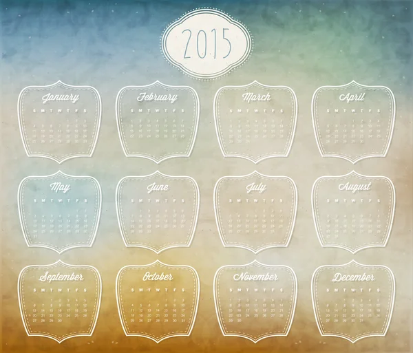 Vector abstract calendar 2015 — Stock Vector