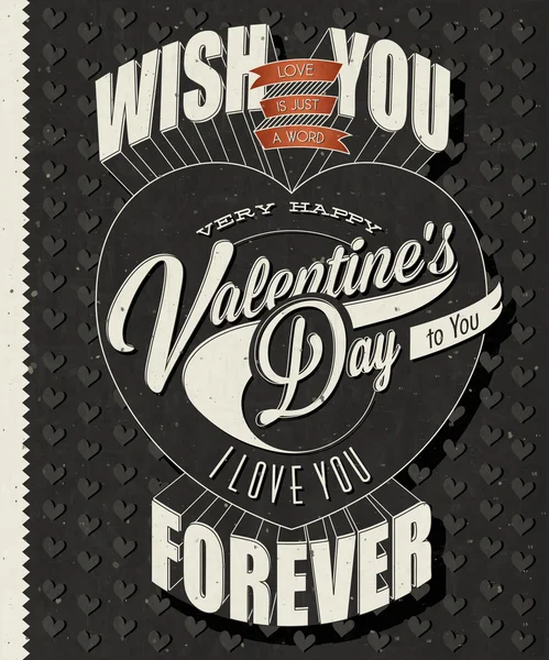 Happy Valentine 's Day lettering in vintage style design . — стоковый вектор