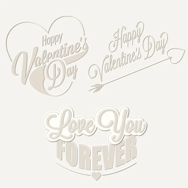 Happy Ημέρα του Αγίου Βαλεντίνου γράμματα σε vintage στυλ σχεδιασμού. — Διανυσματικό Αρχείο