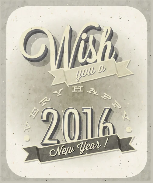 Vintage new year's eve kaart — Stockvector