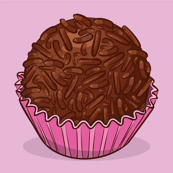 Brigadeiro - doce brasileiro - Doce de aniversário — Vetor de Stock