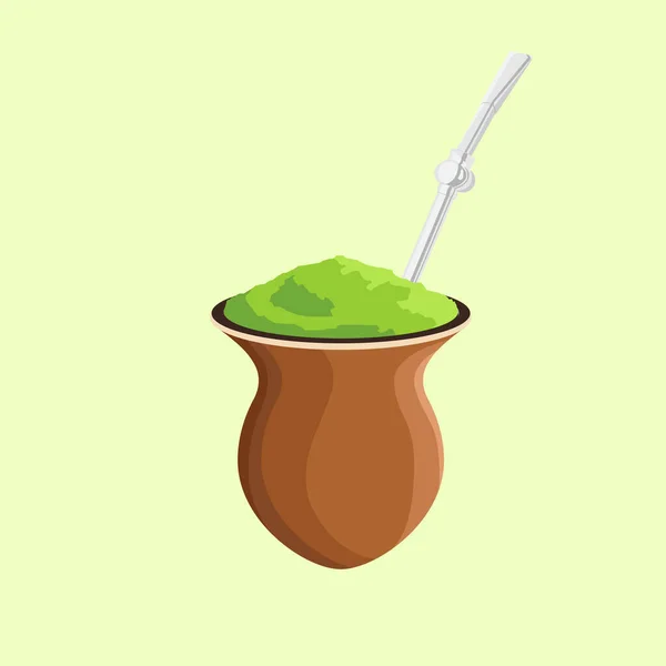 Mate Chimarrao Yerba Mate Gaucho South Brazil — Stock Vector