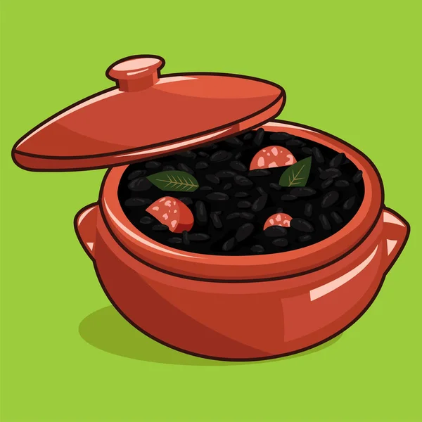 Feijoada Brasileira Feijoada Brasileira Feijão Brasileiro — Vetor de Stock