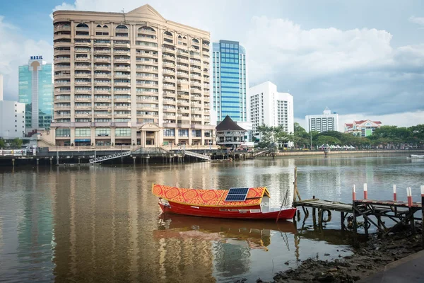 Vissersboten Bij Pier Van Sarawak River Bij Kampung Boyan Kuching — Stockfoto
