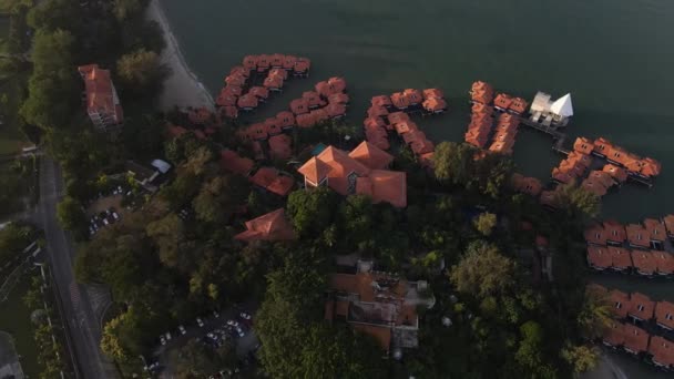 Vista Aérea Panorámica Avillion Port Dickson Durante Amanecer — Vídeo de stock