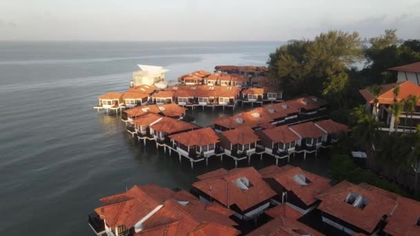 Vista Aérea Panorâmica Avillion Port Dickson Durante Nascer Sol — Vídeo de Stock