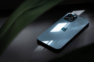 Yeni iPhone maksimum 12, Pasifik mavisi