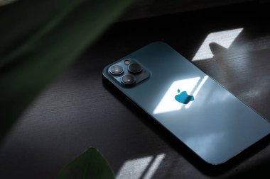 The new iphone 12 pro max, pacific blue colour clipart