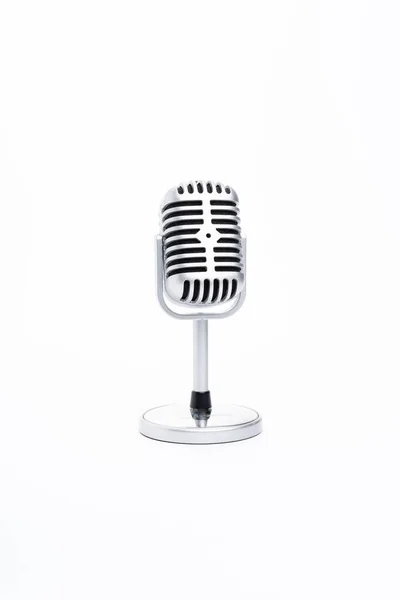 Винтажный Классический Микрофон Изолирован Белом Фоне — стоковое фото