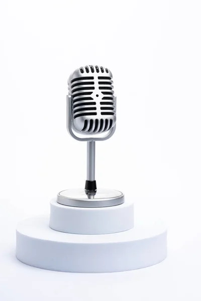 Vintage Classic Microphone Isolated White Background — Stock Photo, Image