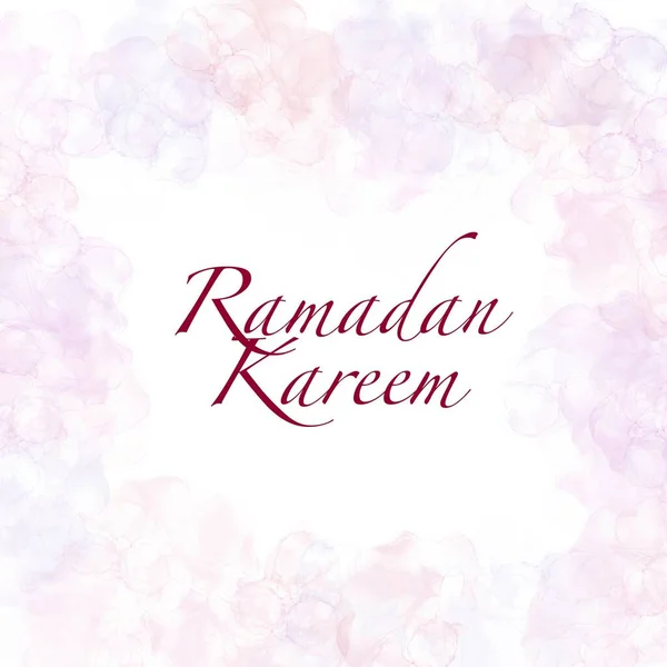 Ramadán Kareem Saludos Con Fondo Mármol Líquido Paleta Color Pastel —  Fotos de Stock