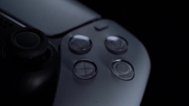 Диспетчер Playstation Dualsense Чорному Тлі — стокове відео