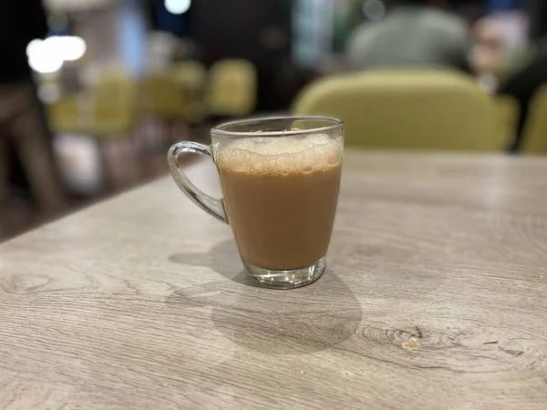 Glass Teh Tarik Milk Tea Table — Stock Photo, Image