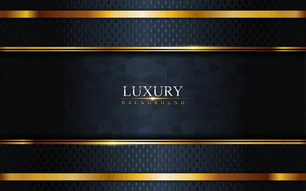 Luxus Dark Navy Kombination Mit Golden Lines Hintergrunddesign Grafisches Gestaltungselement — Stockvektor