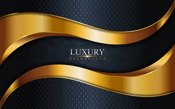 Luxus Dark Navy Kombination Mit Golden Lines Hintergrunddesign Grafisches Gestaltungselement — Stockvektor