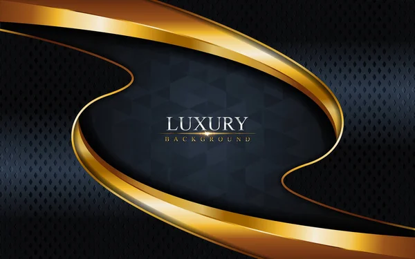Luxury Dark Navy Combinação Com Golden Lines Background Design Elemento — Vetor de Stock