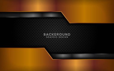 Modern Altın ve Karanlık Kombinasyon Üst Düzey Katman Arkaplan Tasarımı. Vektör Yaratıcı Arkaplan Çizimi. Grafik Tasarım Elementi.