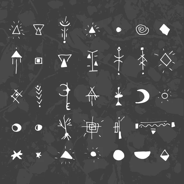 Los signos y símbolos místicos . — Vector de stock