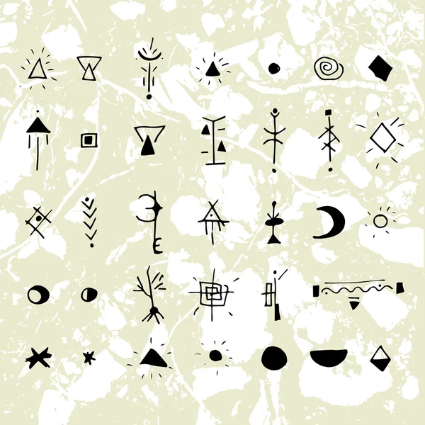 Mystiska tecken och symboler. — Stock vektor