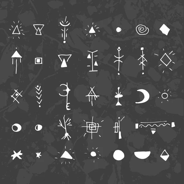 Mystické znaky a symboly. Vektorová Grafika