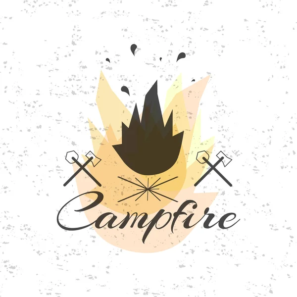 Impression sur le thème de conception de t-shirt du feu de camp — Image vectorielle