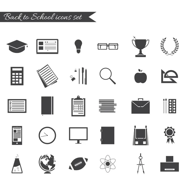 Volver a la escuela icono conjunto — Vector de stock