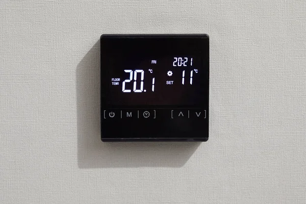 Duvar Görüntüsü Odanın Içinde Hava Sıcaklığını Gösteriyor Ofis Için Ekranı — Stok fotoğraf
