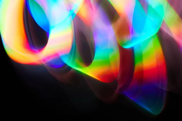 Blurred Bright Rainbow Light Prism Dynamic Flare Draving Shiny Spots — Stock Photo, Image