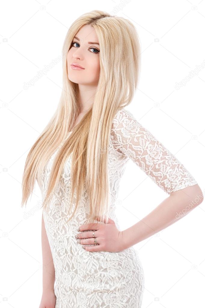 Smiling Girl Blonde Hair Beautiful Smiling Woman With Long